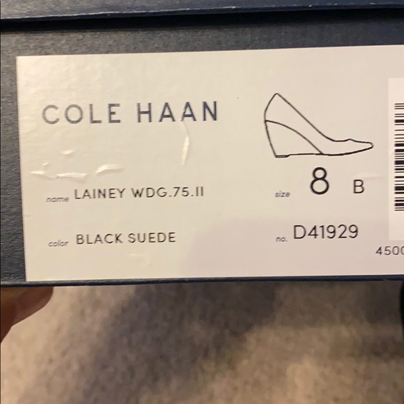 Cole Haan Lainey Black Suede Wedges - Picture 6 of 6